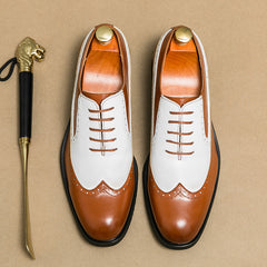 Men's Brogue Wingtip Oxford Shoes Lace up Front Dress Shoes