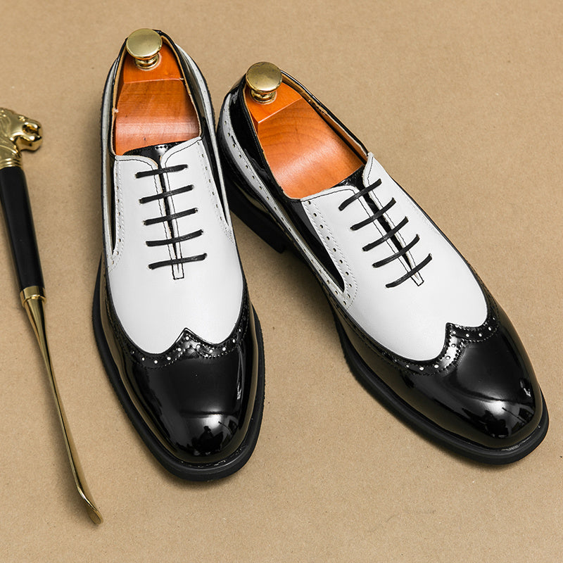 Men's Brogue Wingtip Oxford Shoes Lace up Front Dress Shoes