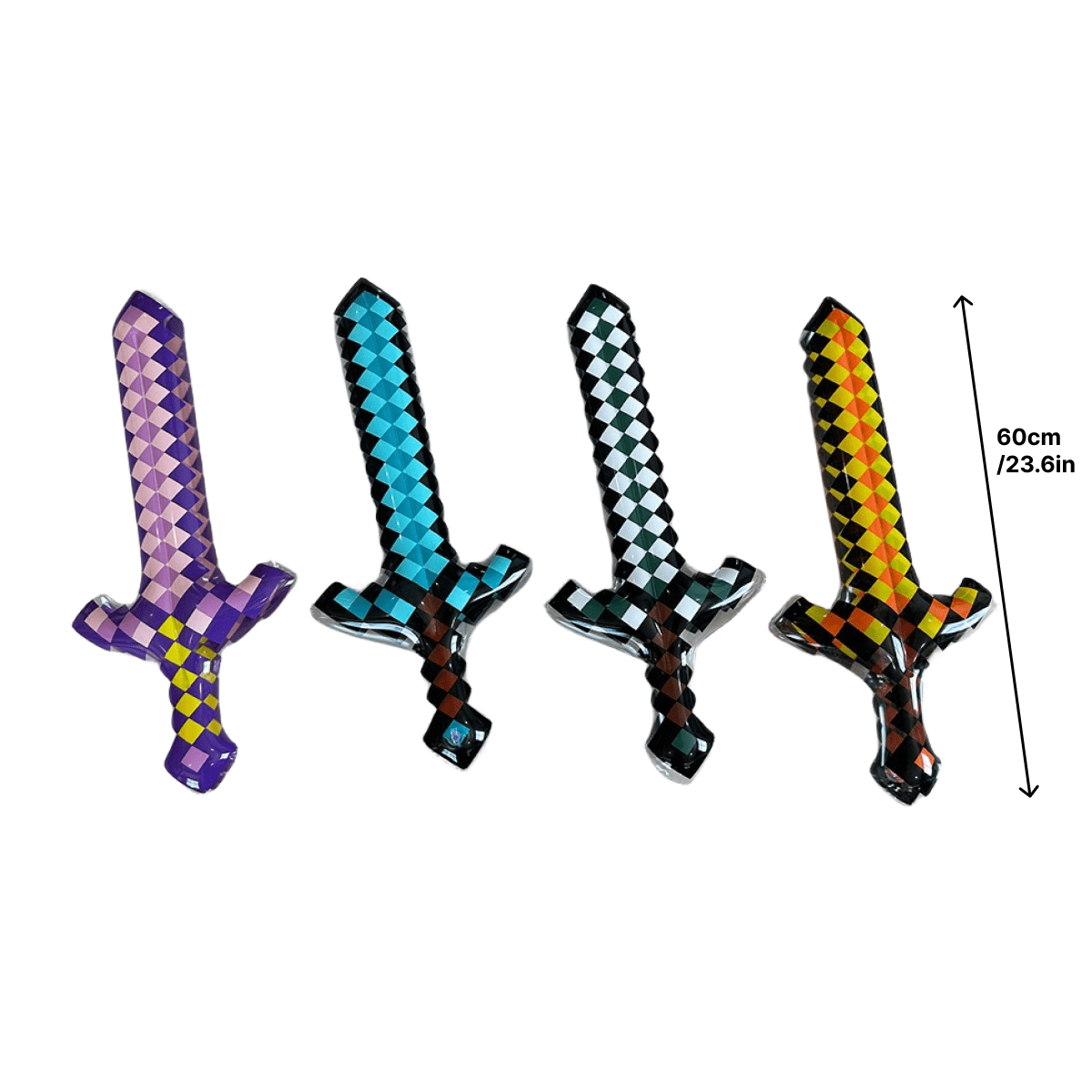 Inflatable Pixelated Sword Toy for Role Play Party Supplies