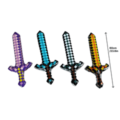 Inflatable Pixelated Sword Toy for Role Play Party Supplies
