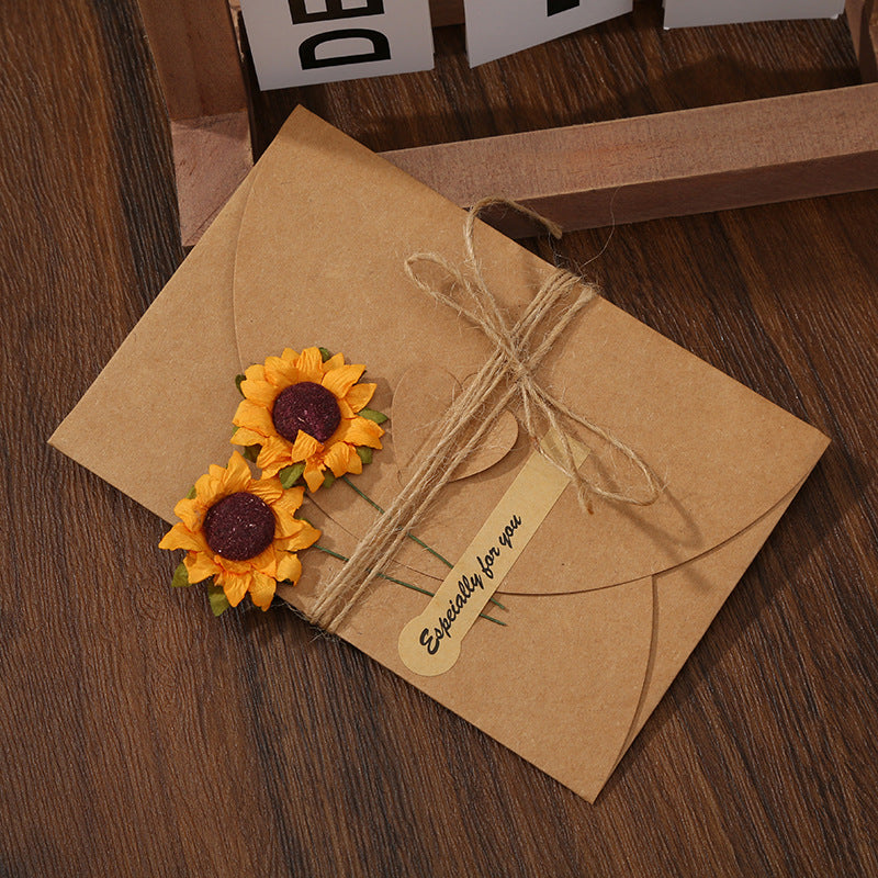 Thanksgiving Mini Thank You Card Japanese Dried Flower Greeting Card