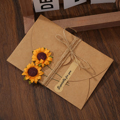 Thanksgiving Mini Thank You Card Japanese Dried Flower Greeting Card