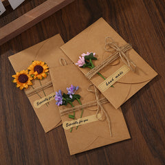 Thanksgiving Mini Thank You Card Japanese Dried Flower Greeting Card