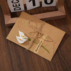 Thanksgiving Mini Thank You Card Japanese Dried Flower Greeting Card