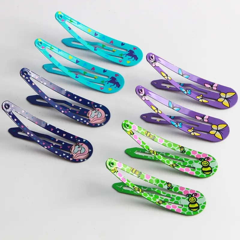 20pcs Colorful Printed Hair Clips for Kids