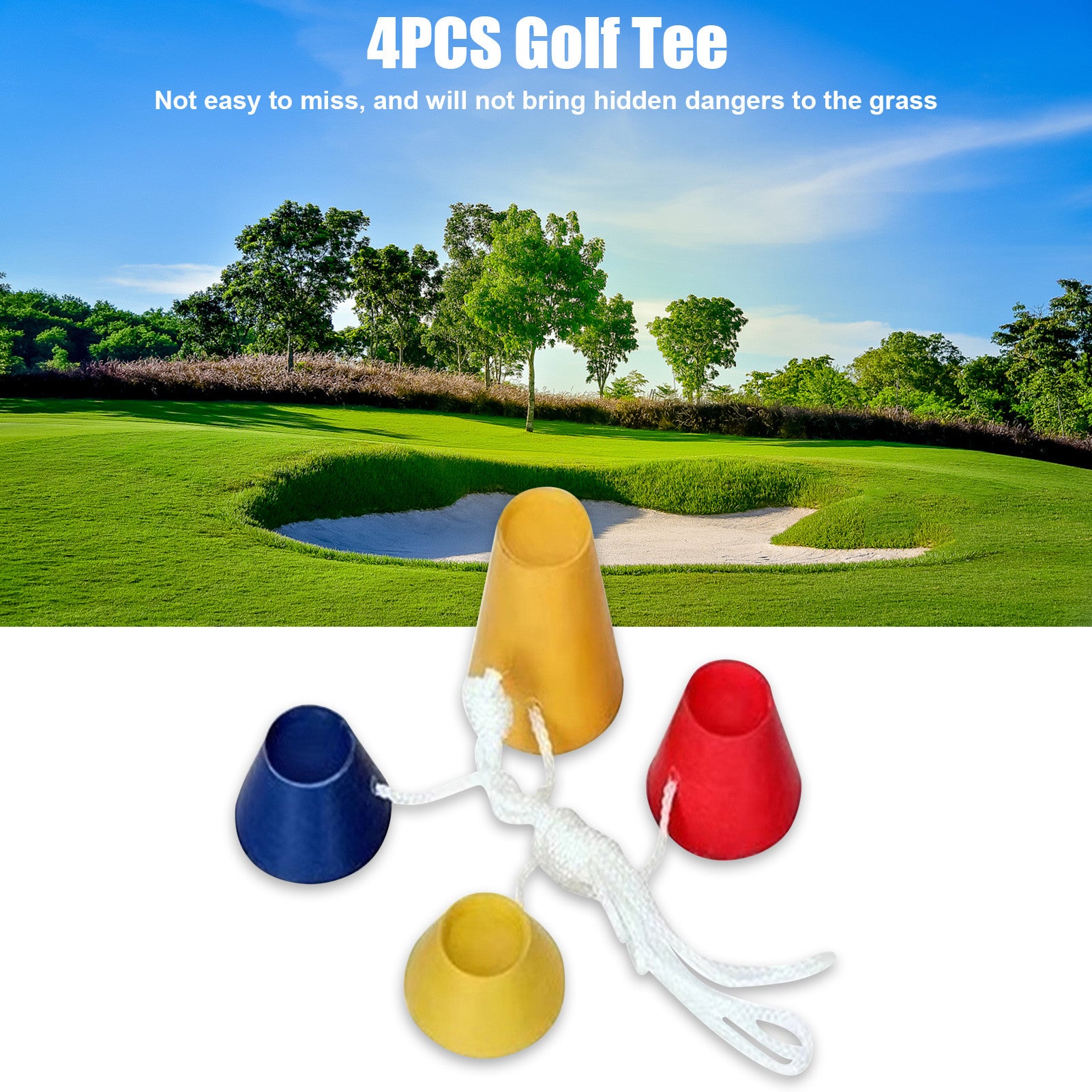 4pcs Rubber Winter Golf Tees - Indoor Golf Tees - Frosty Day Tees