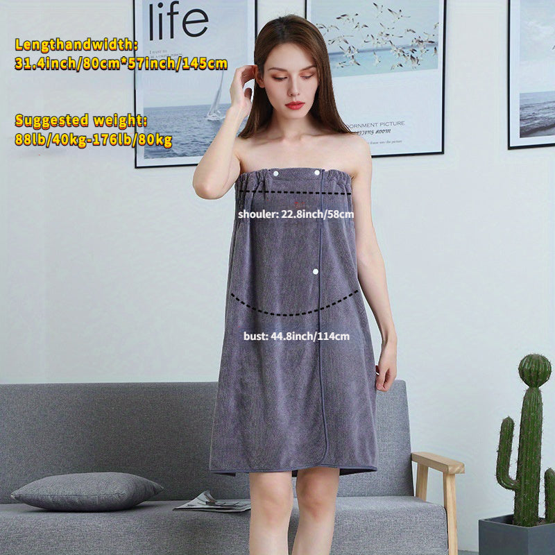 Women's Snap Closure Bath Towel Sauna Bath Skirt