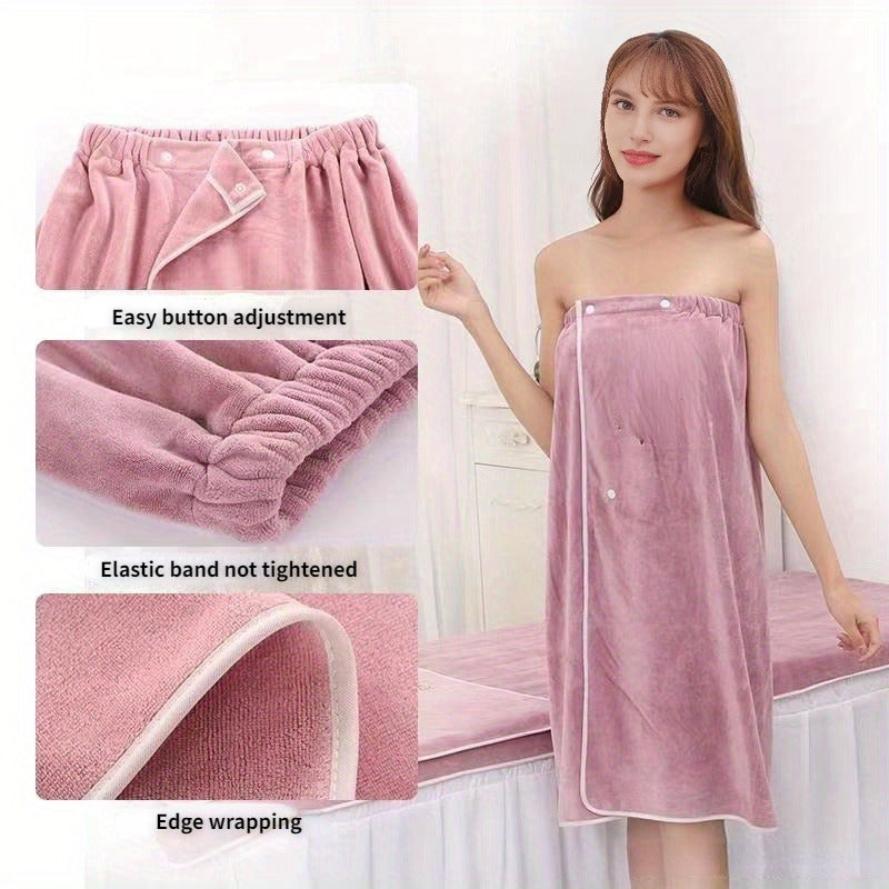 Women's Snap Closure Bath Towel Sauna Bath Skirt