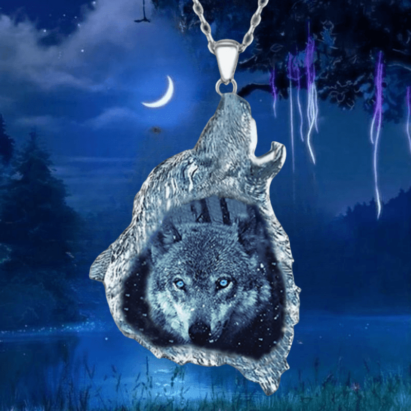 Girl's Wolf King Night Pendant Necklace For Friends Birthday Gift