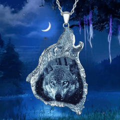 Girl's Wolf King Night Pendant Necklace For Friends Birthday Gift
