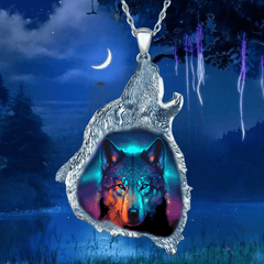 Girl's Wolf King Head Pendant Necklace Banquet Party Jewelry
