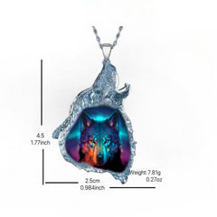 Girl's Wolf King Head Pendant Necklace Banquet Party Jewelry