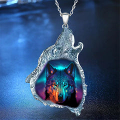 Girl's Wolf King Head Pendant Necklace Banquet Party Jewelry