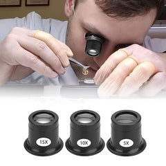 Portable Loupe Magnifier Set 5X 10X 15X for Watch Jewelry Repair