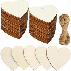 10pcs DIY Blank Wood Chip Christmas Decoration Love Heart Shaped Hand-Painted