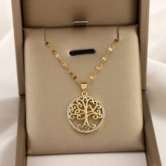 Girl's Hollow Celtic Tree Of Life Pendant Necklace