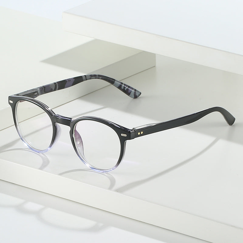 Round Frame Spring Hinges Colorful Presbyopia Reading Glasses