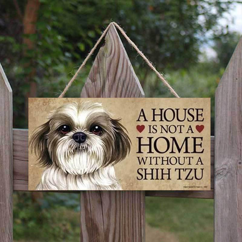 Shih Tzu Dog Wood Sign Pet Lover Plaque Home Decor