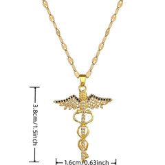 Girl's Rotating Dragonfly Cross Necklace for Wedding Jewelry