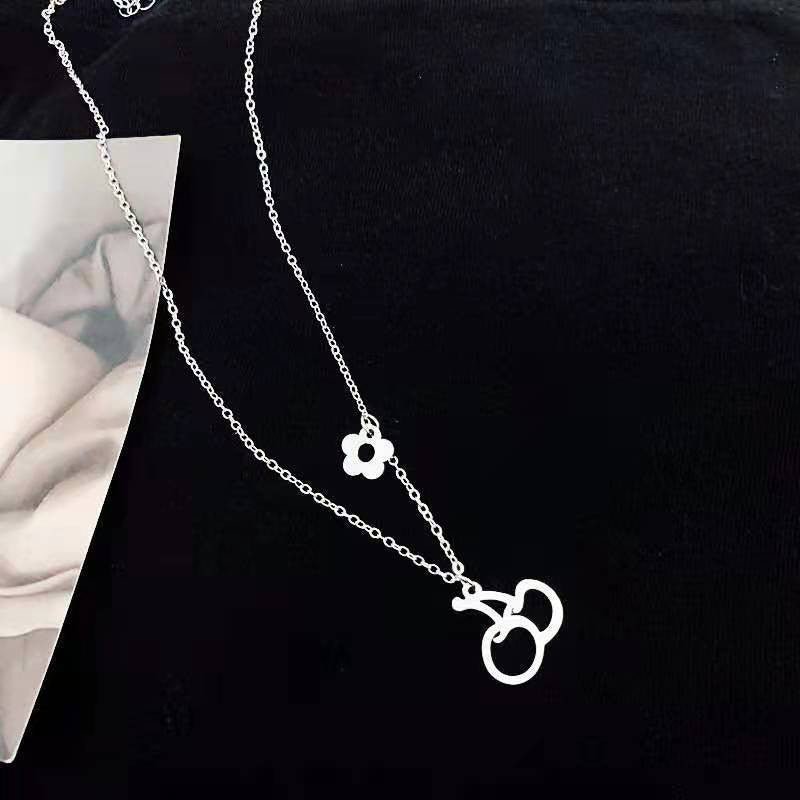 Cherry Flower Pendant Necklace for Girls