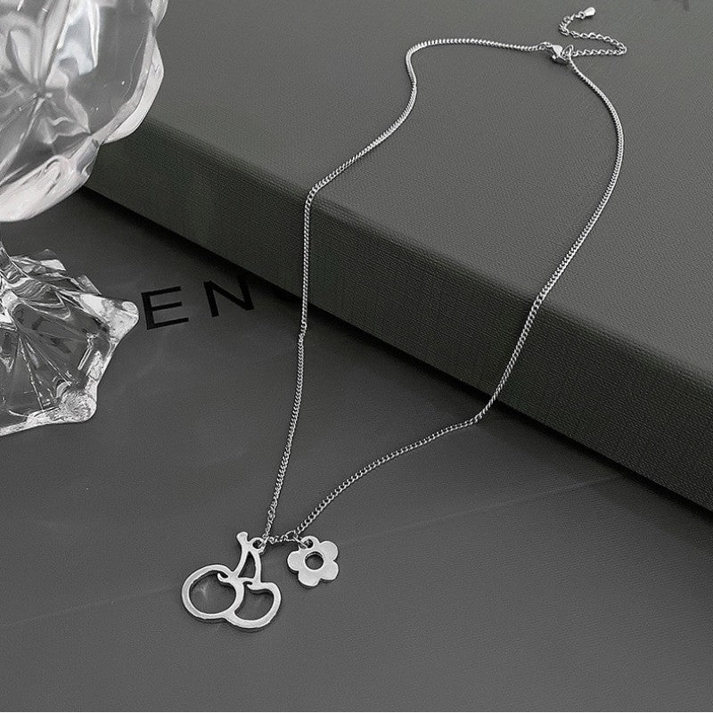 Cherry Flower Pendant Necklace for Girls