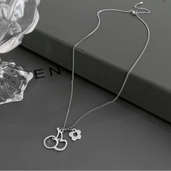 Cherry Flower Pendant Necklace for Girls