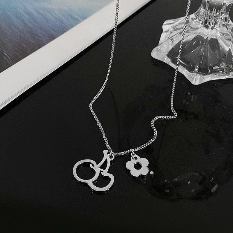 Cherry Flower Pendant Necklace for Girls