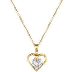 Girl's Heart Zircon Necklace - Light Banquet Wedding Jewelry
