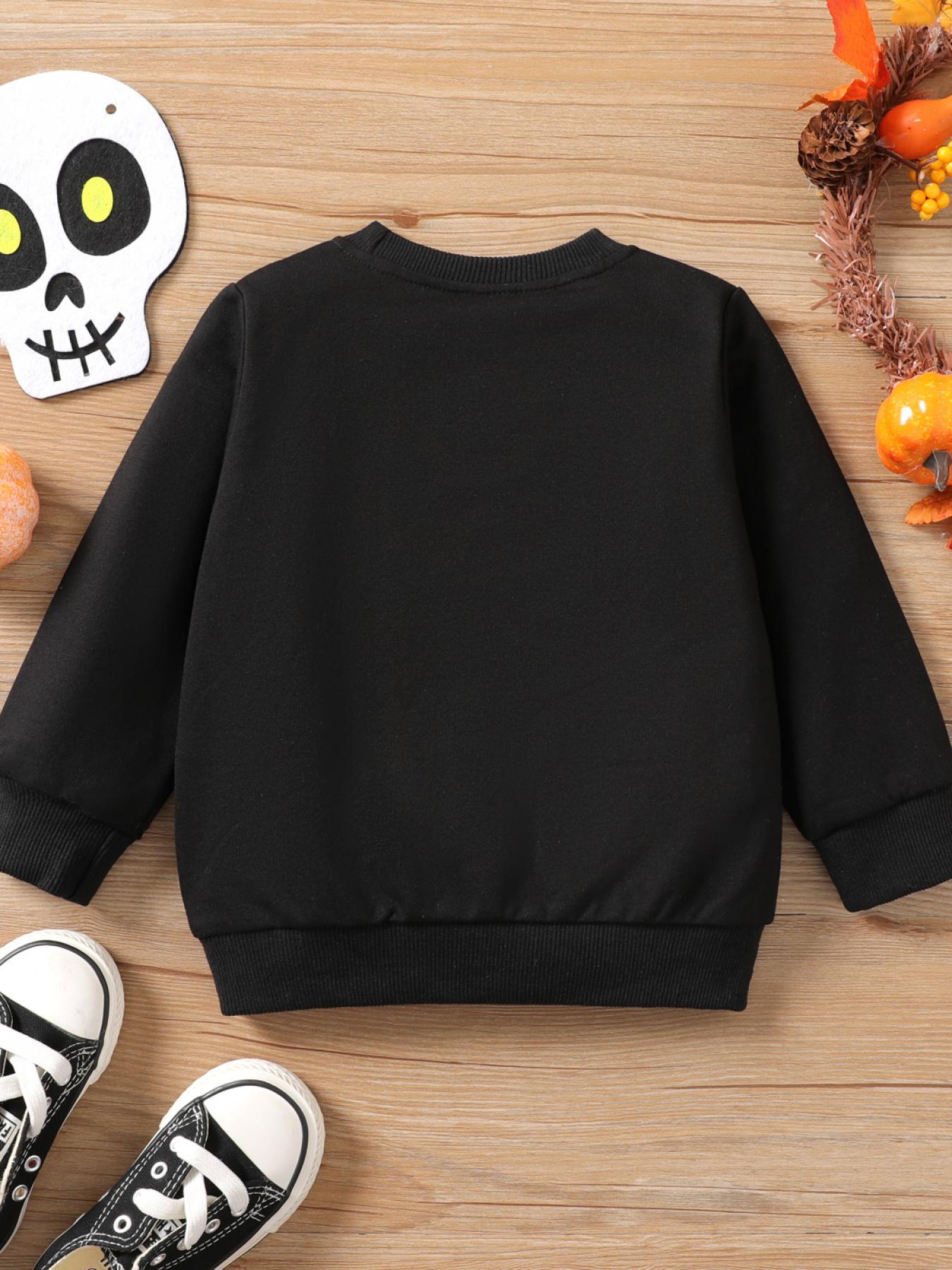 Halloween Dino Print Boys Sweatshirt for Spring Fall