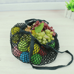 2pcs Reusable Fruit String Grocery Shopping Bag Cotton Tote Mesh Woven Net