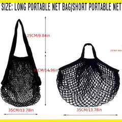 2pcs Reusable Fruit String Grocery Shopping Bag Cotton Tote Mesh Woven Net