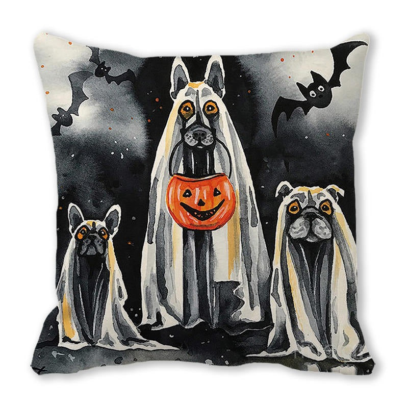 Halloween Skull Ghost Sofa Cushion Cover Pillow Insert Not Include