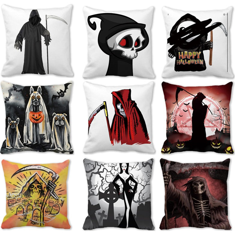Halloween Skull Ghost Sofa Cushion Cover Pillow Insert Not Include