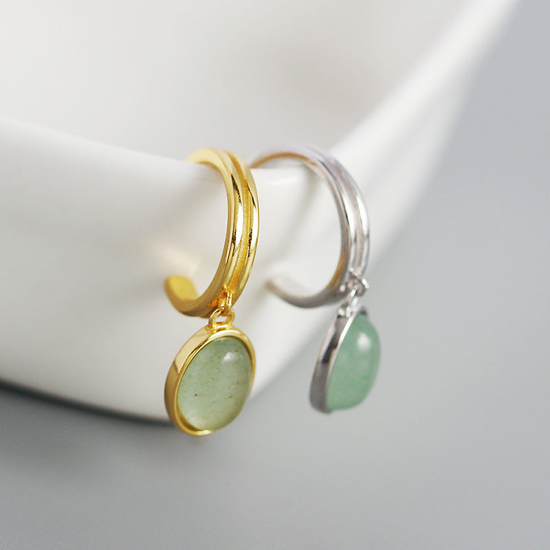 S925 Sterling Silver C Stud Earrings Vintage Retro Minimalist Style
