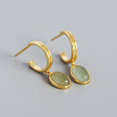 S925 Sterling Silver C Stud Earrings Vintage Retro Minimalist Style