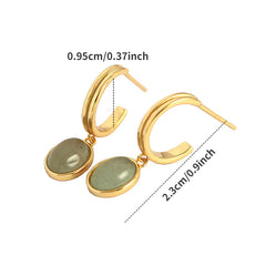 S925 Sterling Silver C Stud Earrings Vintage Retro Minimalist Style