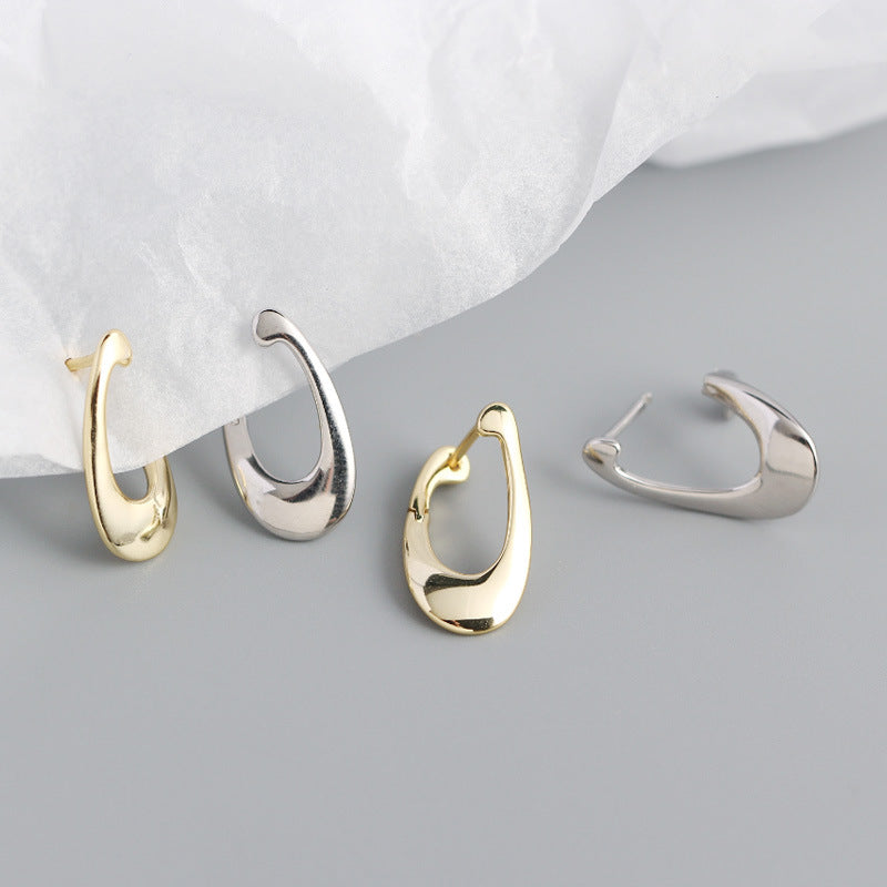 S925 Sterling Silver Irregular Stud Earrings