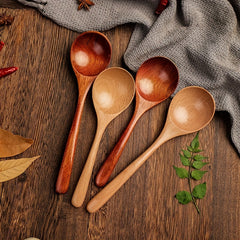 Long Handle Soup Spoon Wooden Vintage Spoon Mixing Spoons