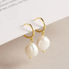 S925 Silver Stud Earrings Freshwater Pearl Ear Jewelry