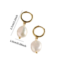 S925 Silver Stud Earrings Freshwater Pearl Ear Jewelry