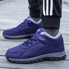 Men's Snow Boots Velcro Lace-up Thermal Winter Shoes