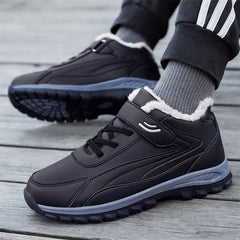 Men's Snow Boots Velcro Lace-up Thermal Winter Shoes
