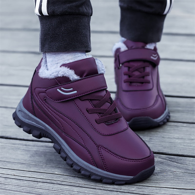 Men's Winter Thermal Snow Boots With Hook And Loop Fastener