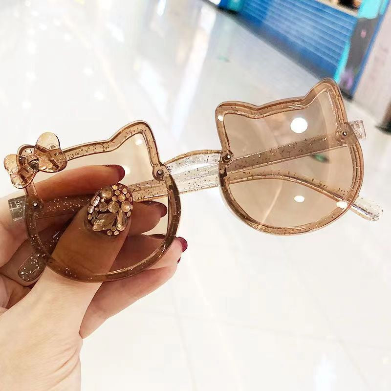 Girl's Cartoon Cat Frame Sunglasses for Holiday Party