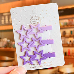 3pcs Retro Alloy Stars Geometry Ornament Hair Clips Girls Sweet Hair Accessories