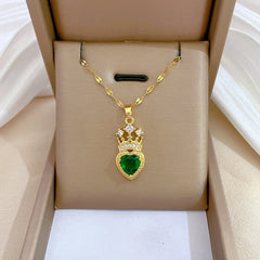 Girl's Rhinestone Crown Necklace for Special Occasions