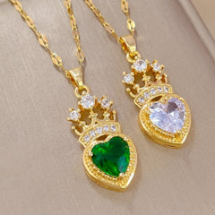 Girl's Rhinestone Crown Necklace for Special Occasions