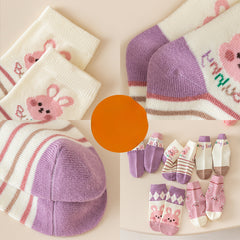 5pairs Baby Girls Cartoon Socks Spring Autumn