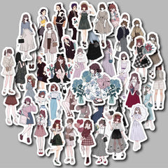 50pcs Girl Stickers Waterproof Vinyl Stickers for Water Bottle Laptops Phones
