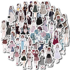 50pcs Girl Stickers Waterproof Vinyl Stickers for Water Bottle Laptops Phones